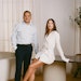 The brand has reportedly more than doubled its consumer base over the past year, racking up $212 million in net sales in the 12 months ended March 31, 2025. Pictured, from left, is e.l.f. Beauty CEO Tarang Amin and Rhode founder Hailey Bieber.
