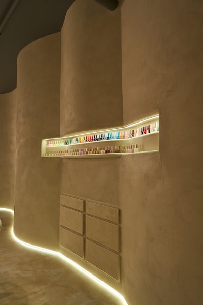 Nail polish backbar at Labo Beauté