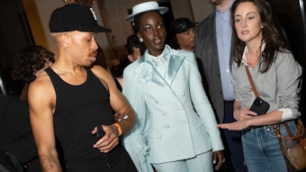 Vernon Francois and Lupita Nyong'o behind the scenes of the 2025 Met Gala.