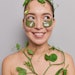 Woman Wearing Green Under Eye Patches Plants And Leaves Adobe Stock 448334173