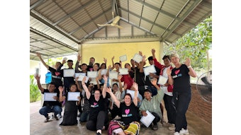 Corey Gray volunteers with Hair Aid, an international nonprofit dedicated to providing haircutting education to people living in extreme poverty.