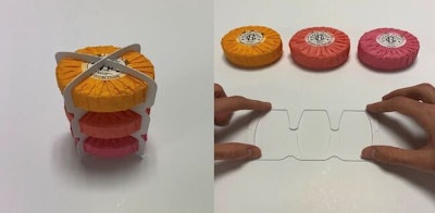 ETS Martinenq has made a dual insert and product display system for solid cosmetics that can interlock with rigid paper cushioning.