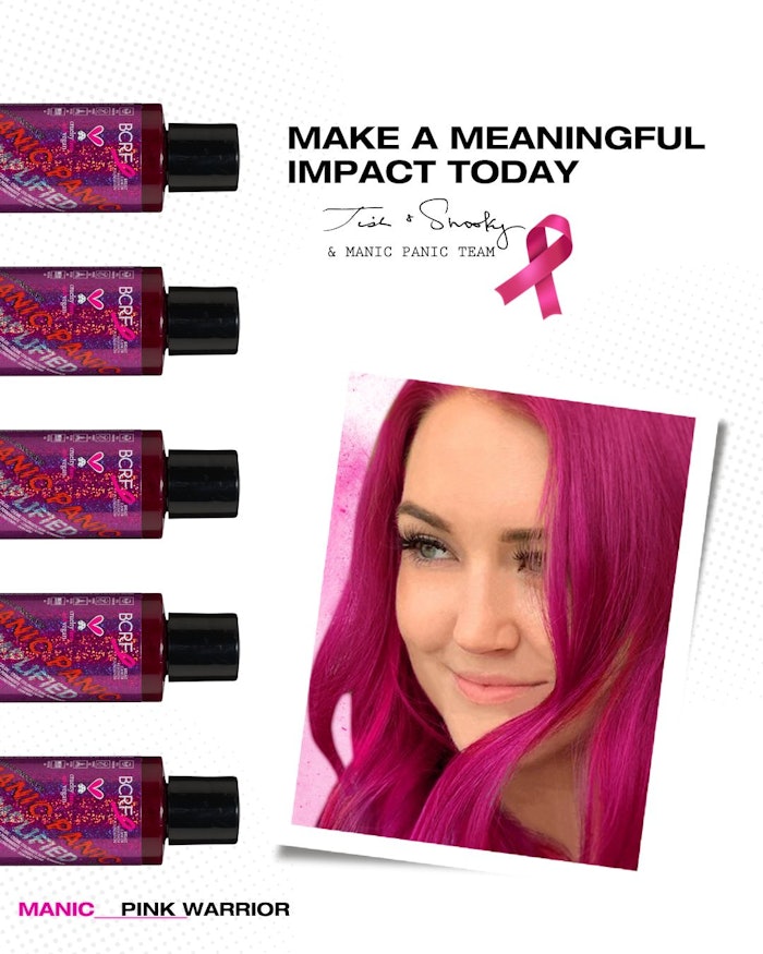 &ldquo;Manic Panic donates 15% of every Pink Warrior sale year-round,&rdquo; says Manic Panic co-founder Tish Bellomo.