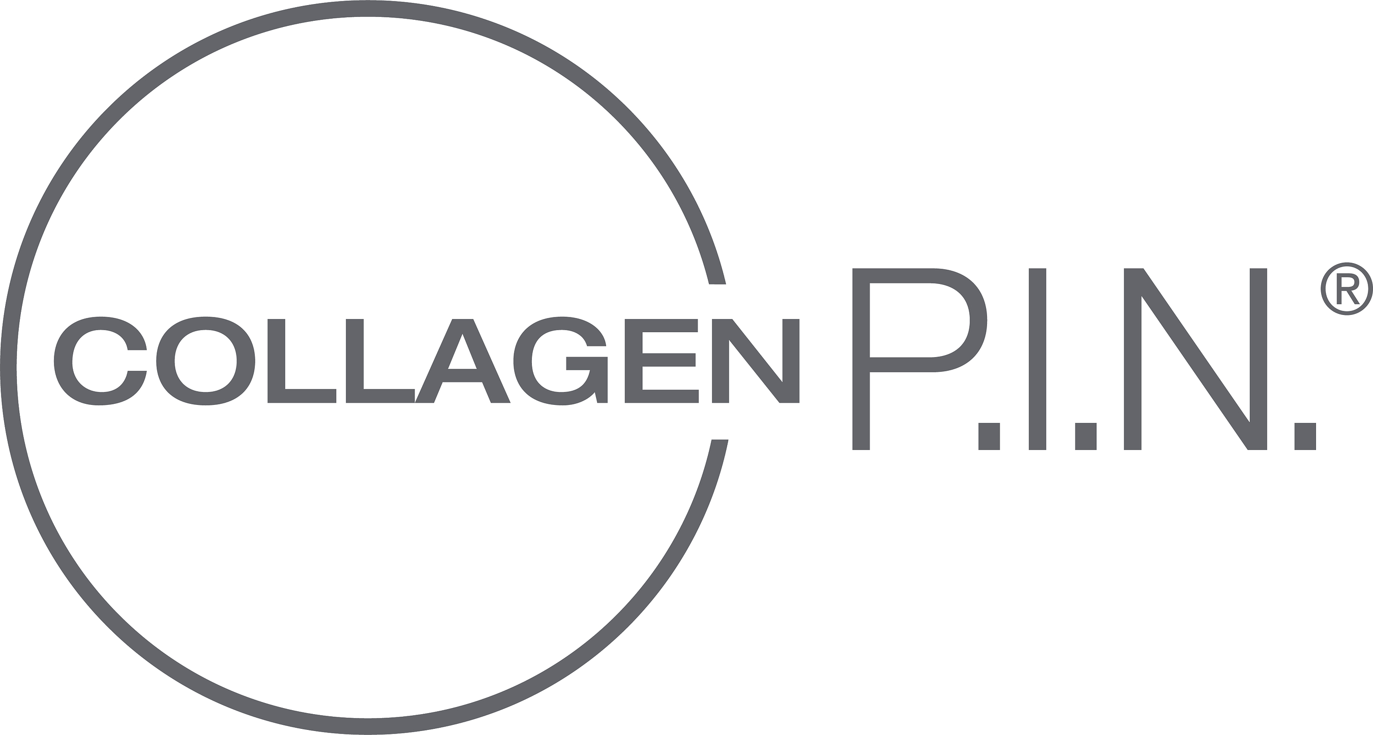 Collagen P.I.N. logo with registered trademark symbol and circular geometric design